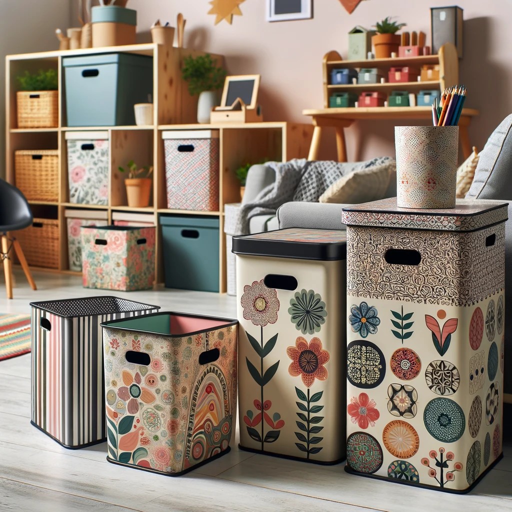 Contact Paper to Personalize Storage Bins