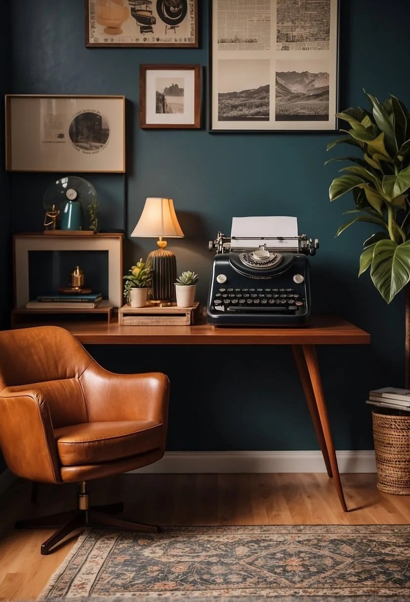 Mid-Century Modern Home Office Setup