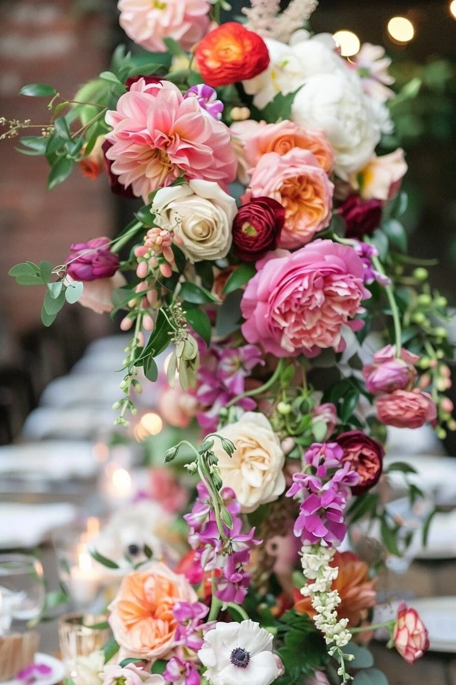 Cascading Floral Centerpiece for Table