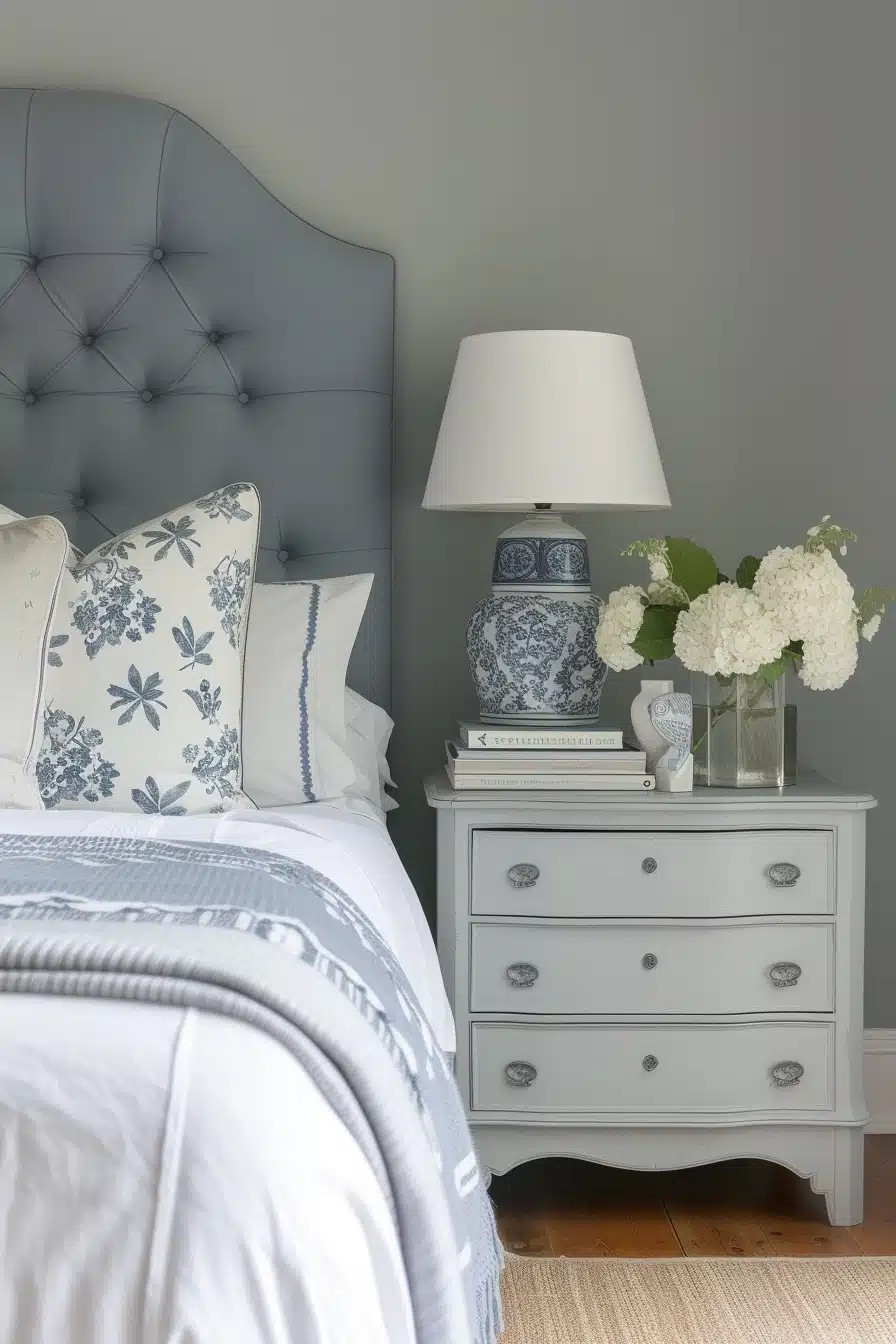 Colored Grey Headboard