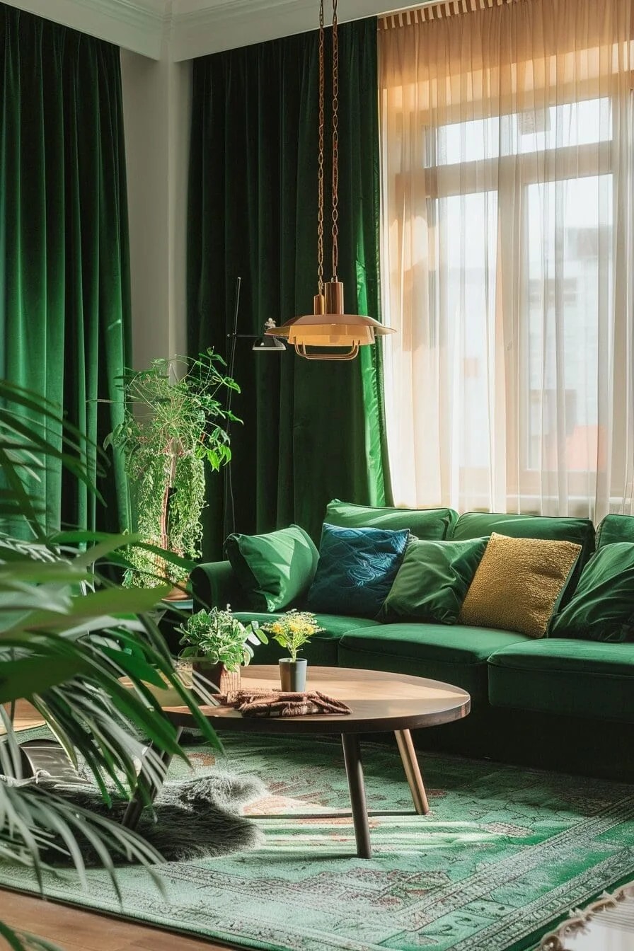 Green Velvet Curtains