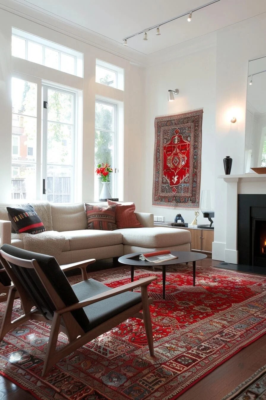 Modern Red Rug