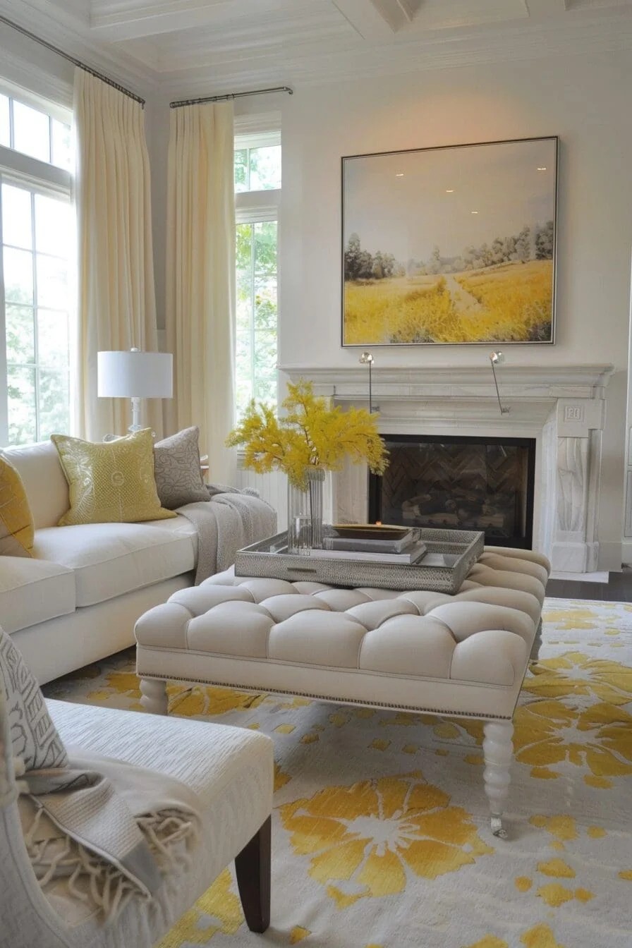 Pops of Citrus Yellow throughout the Room