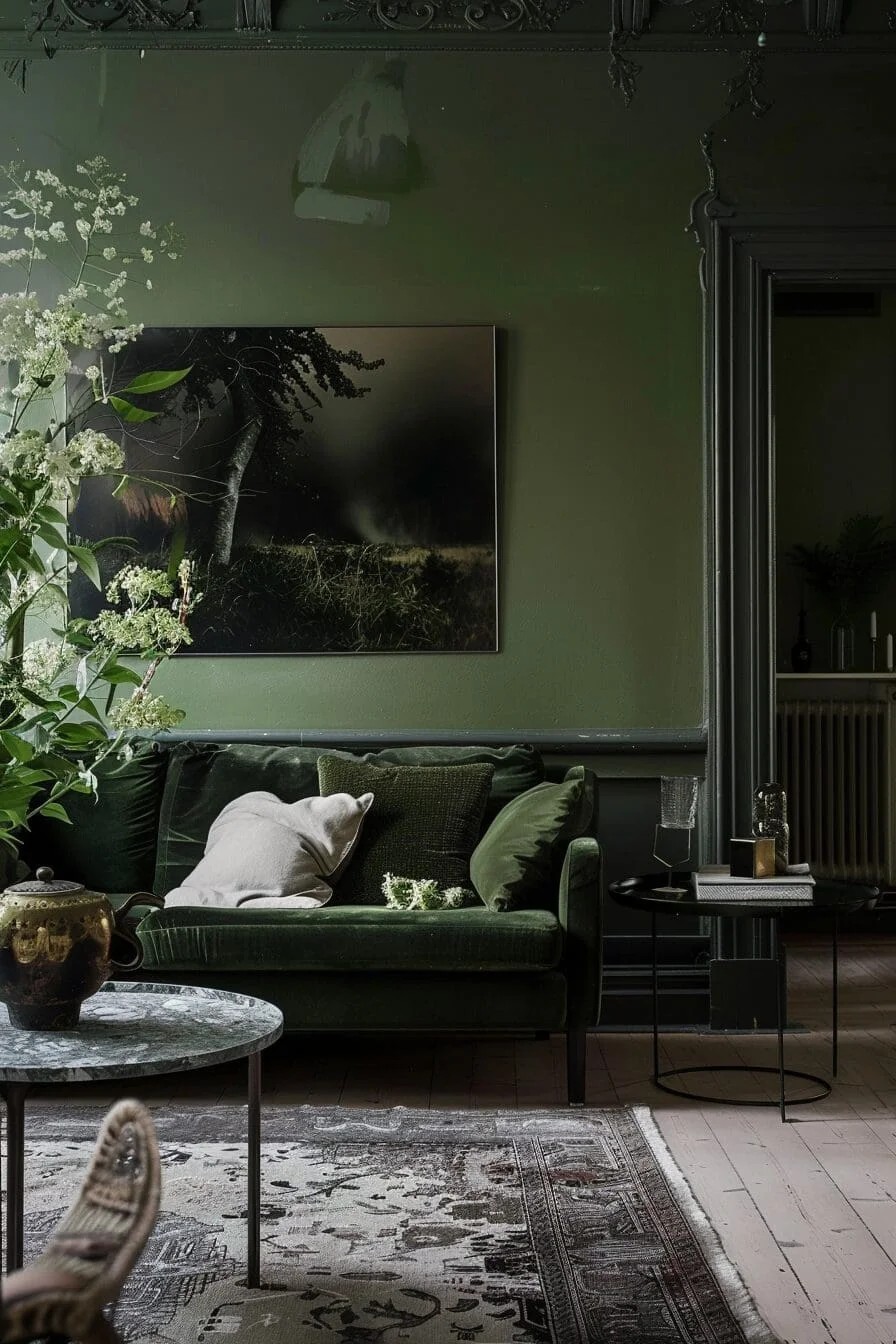 Forest Green Accent Wall