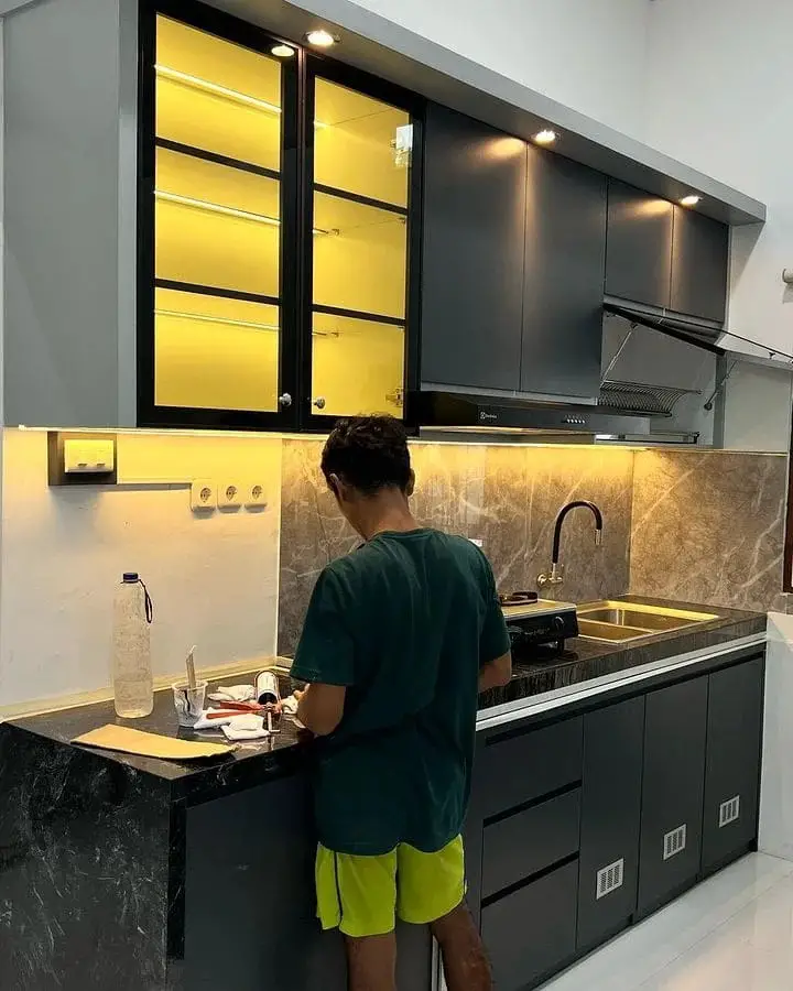 Black and Yellow Kitchen