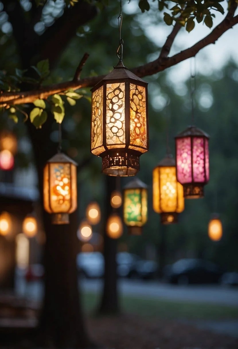 Bohemian Lanterns with Colorful Patterns