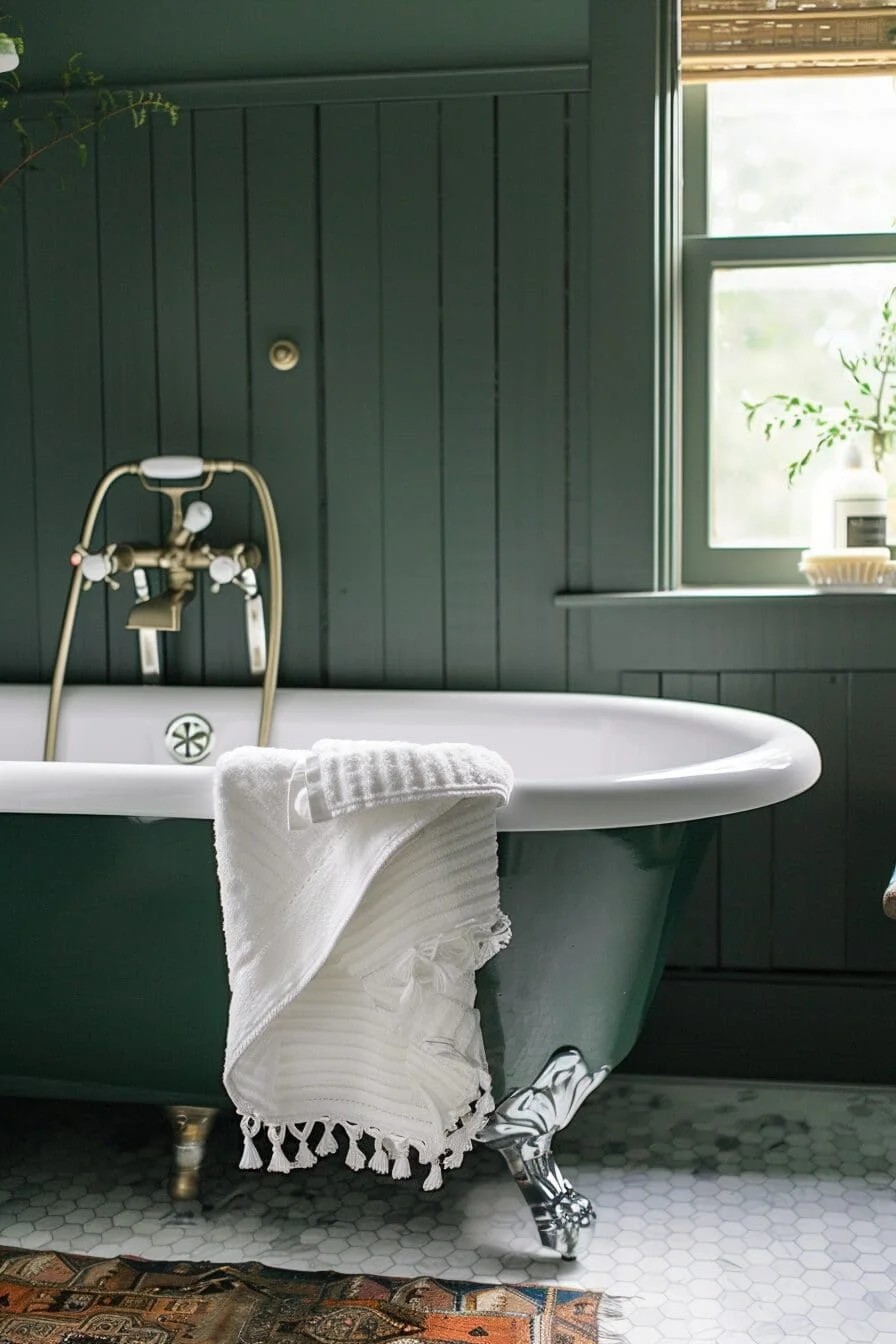 Vintage Green Clawfoot Tub