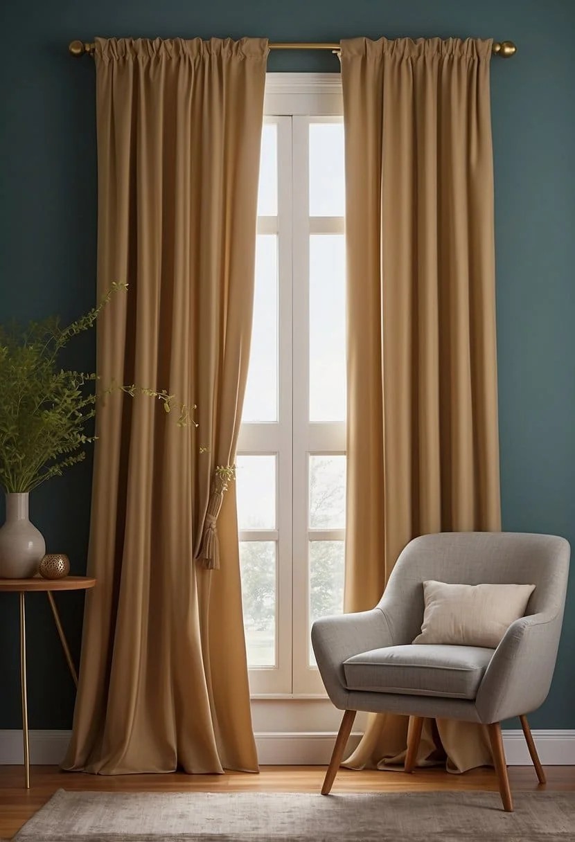 Hang Curtains that Match the Wall Color to Create a Seamless Look