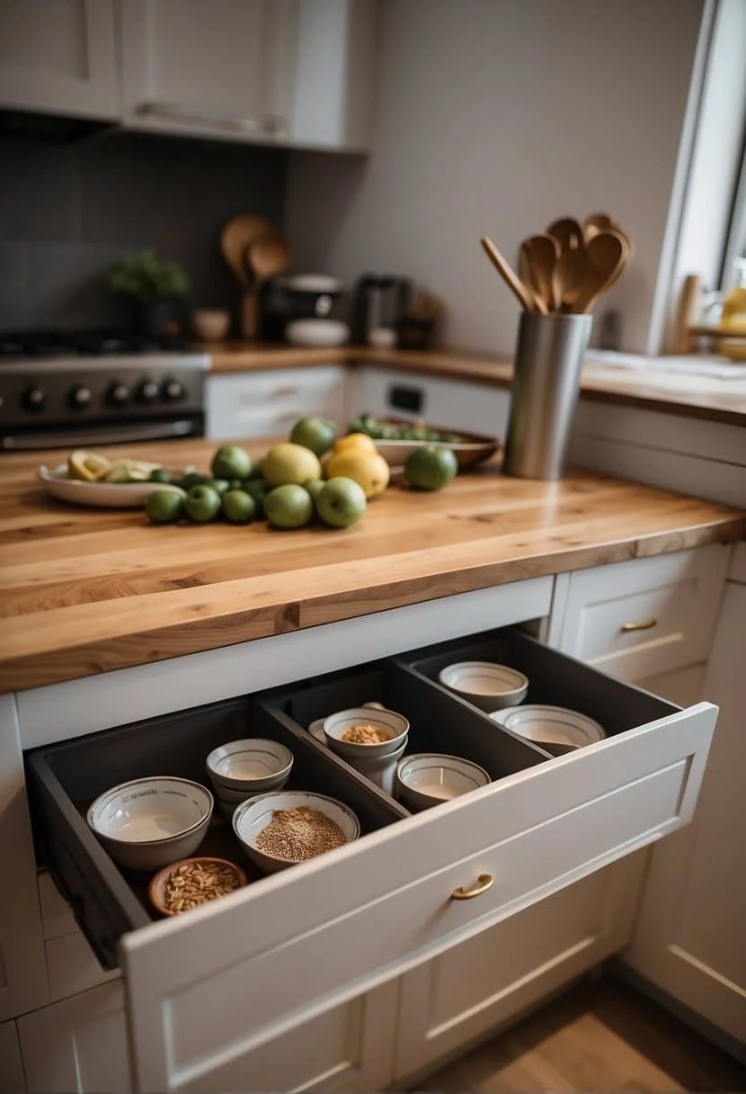 Implement Corner Drawers For Maximum Storage In Small Galley Kitchens