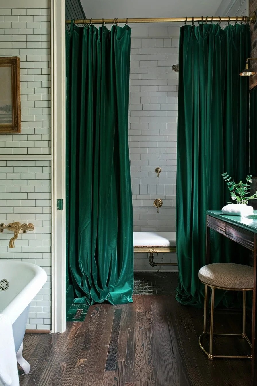 Emerald Green Shower Curtain