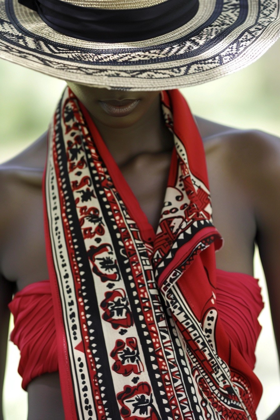 Sarong + Straw Hat