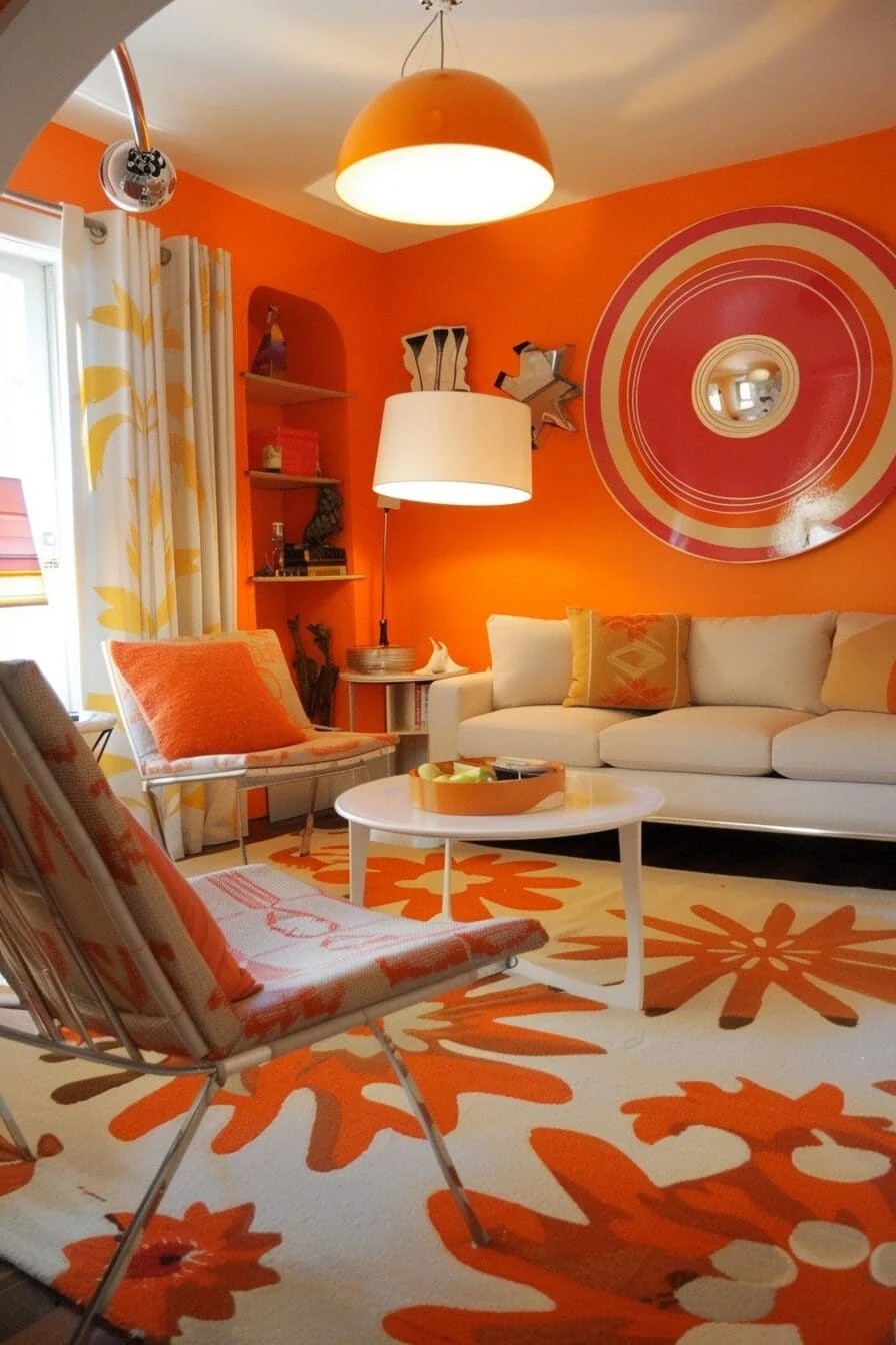 Bold Orange Floor Lamp