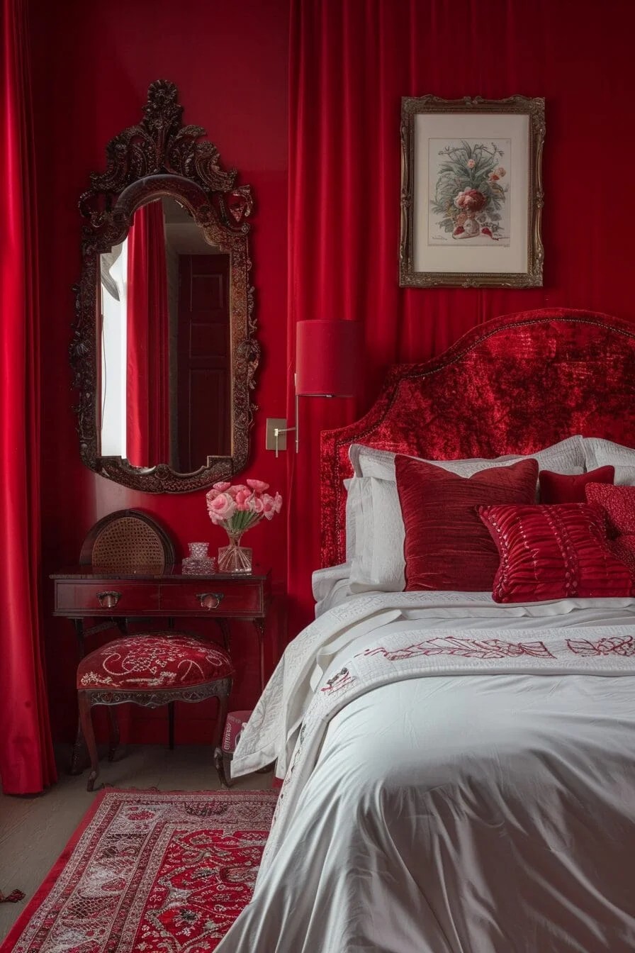 Glamorous Red Mirror