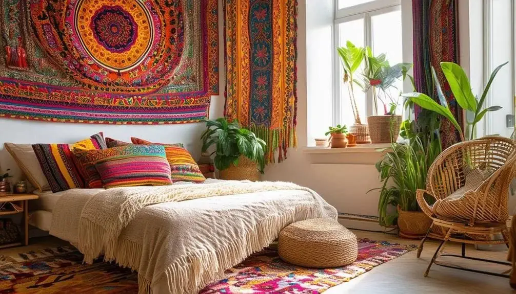 Vibrant tapestry accents