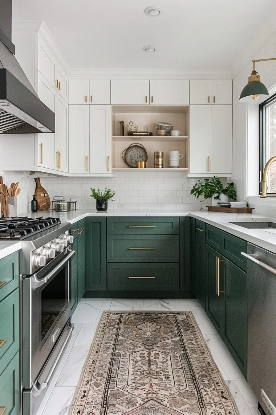 Two-Tone Green Cabinetry