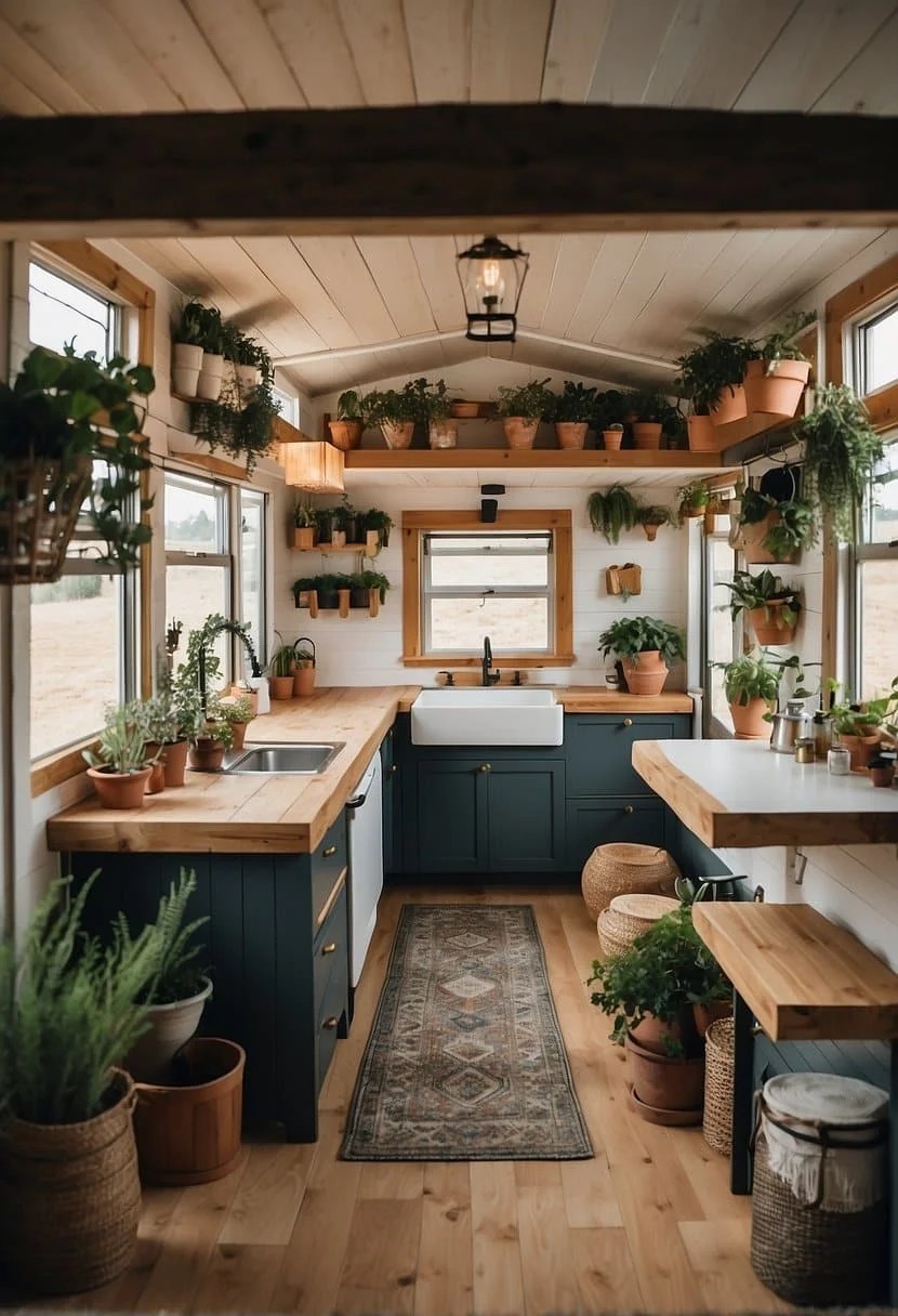 Add Hanging Baskets for Elevated Tiny-House Storage