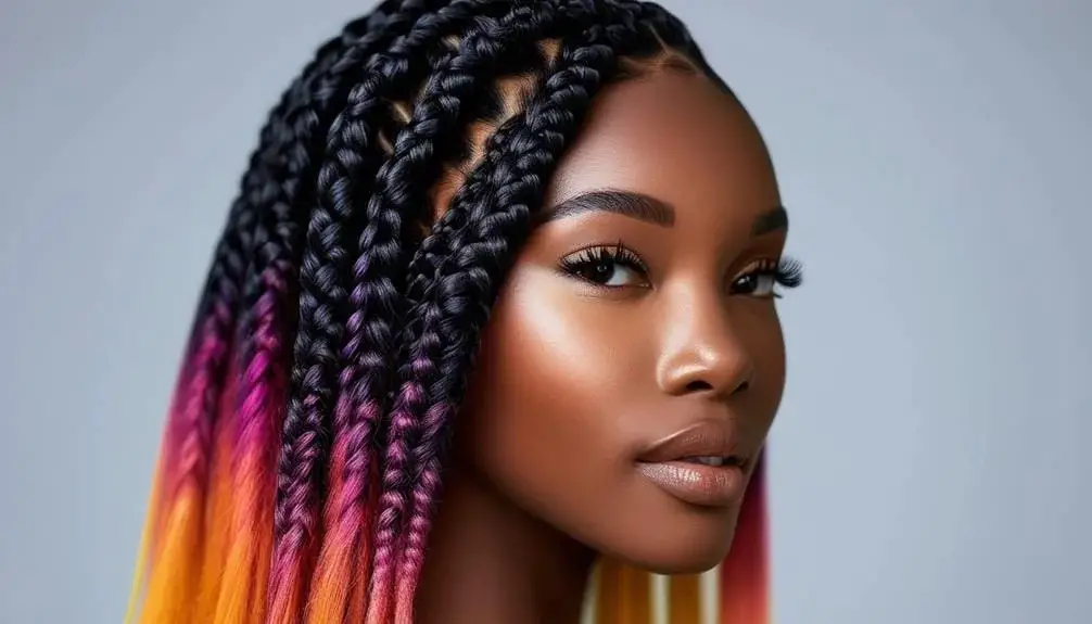 Fishbone Braids with Ombre