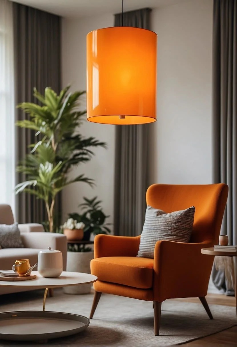 Bright Orange Lampshade