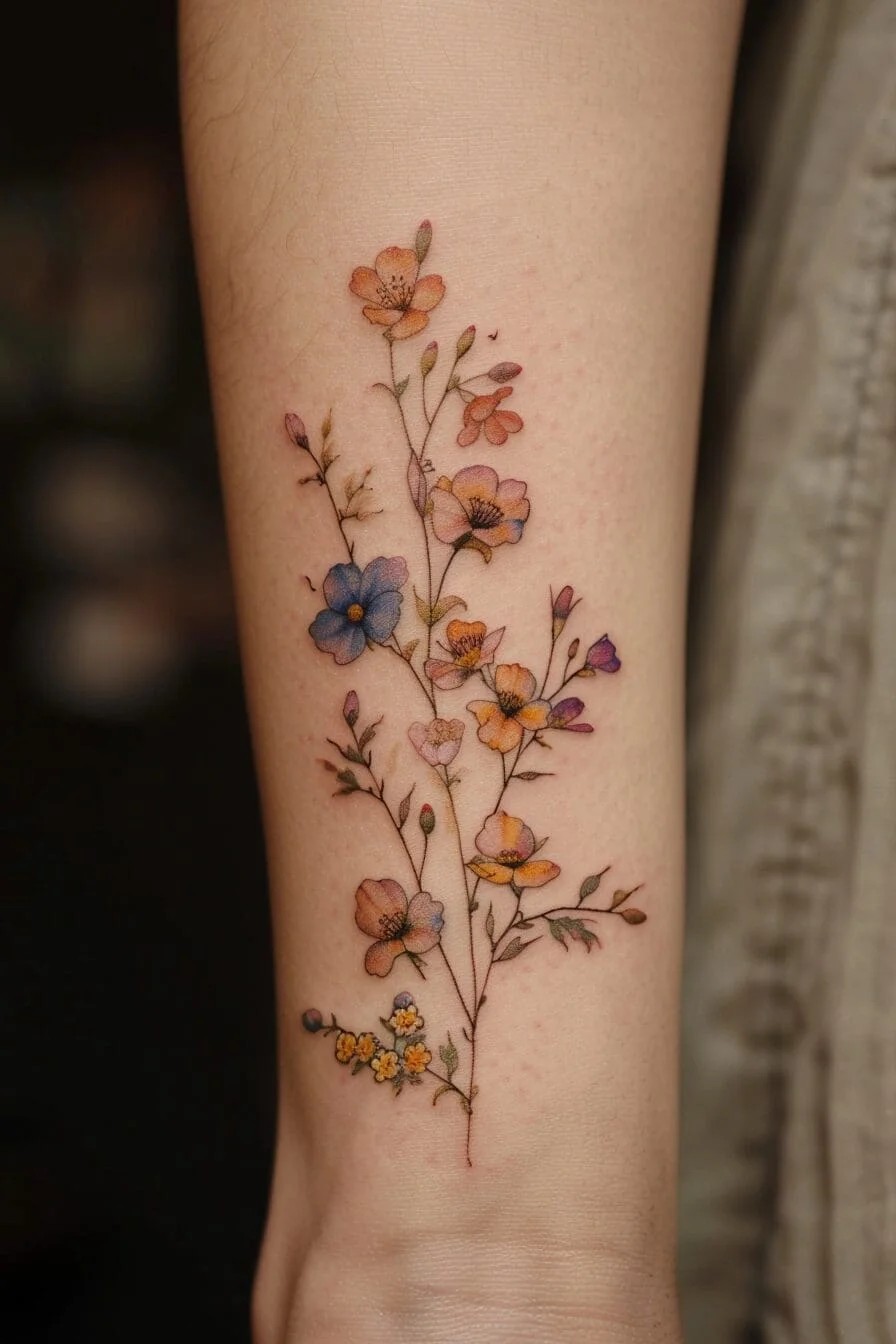 Acacia Flower Tattoo