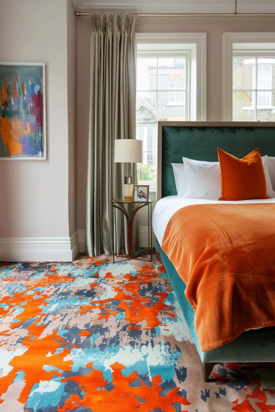 Orange and Teal Rug