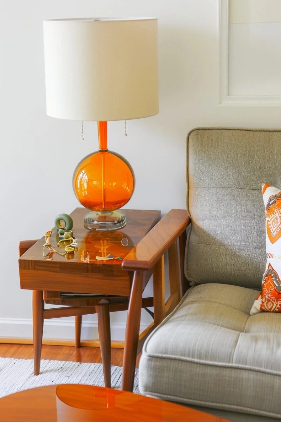 Mid-Century Orange Lamp