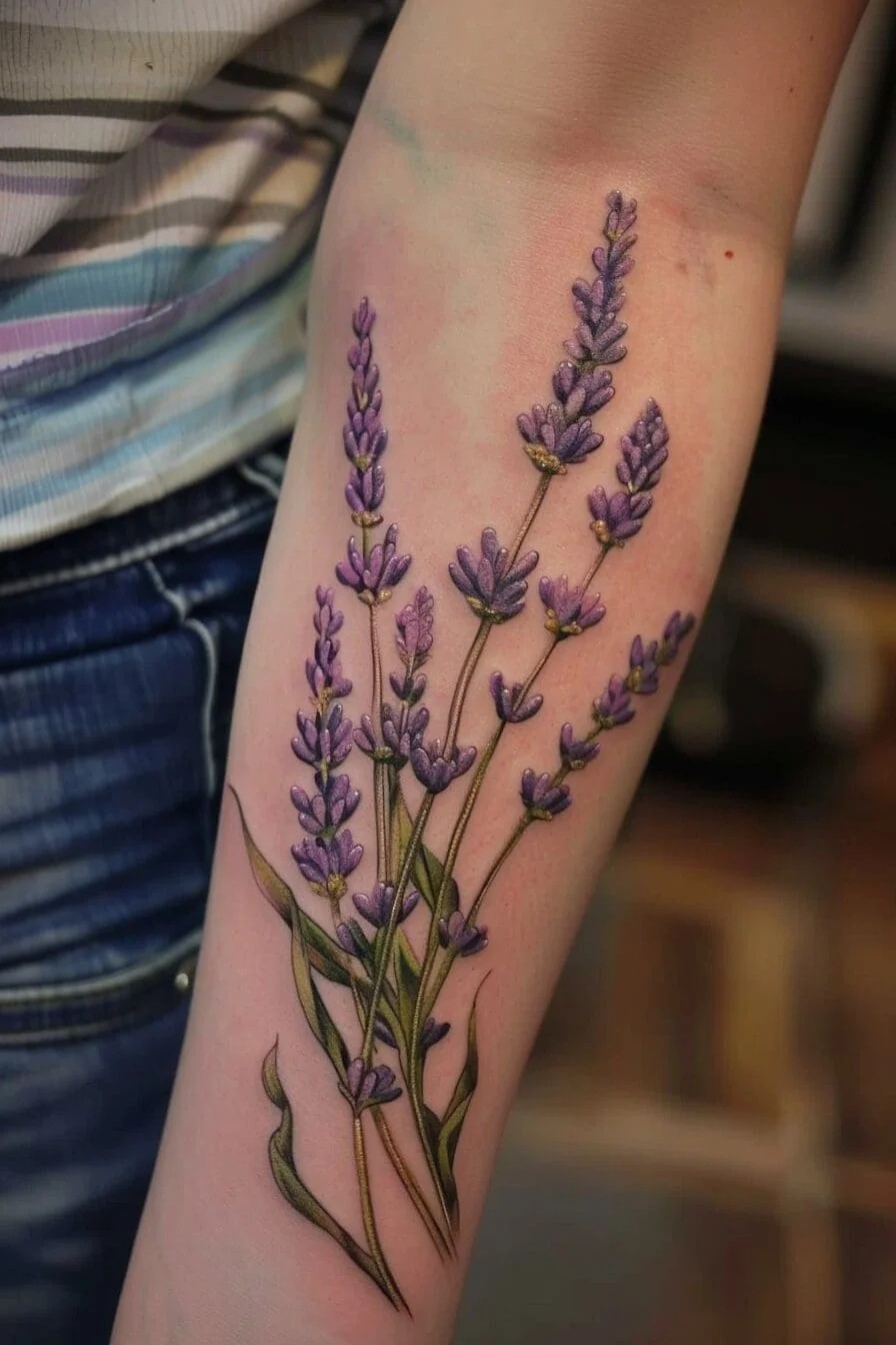 Realism Lavender Tattoo