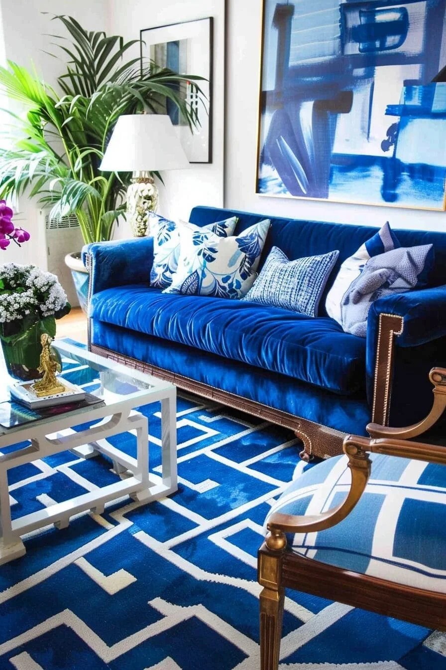 Geometric Blue Rug