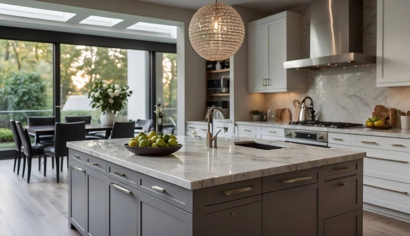 Elegant Marble Top Kitchen Islands