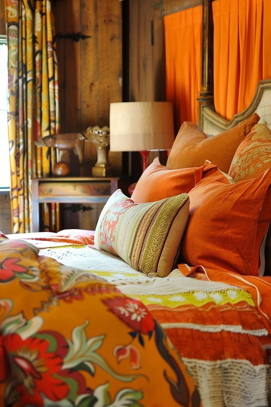 Textured Orange Duvet Cover