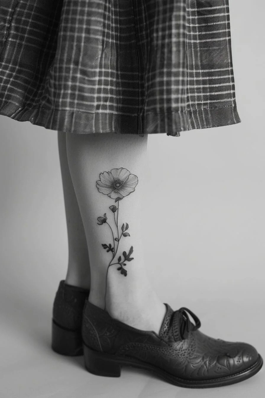 Minimalist Flower Tattoo