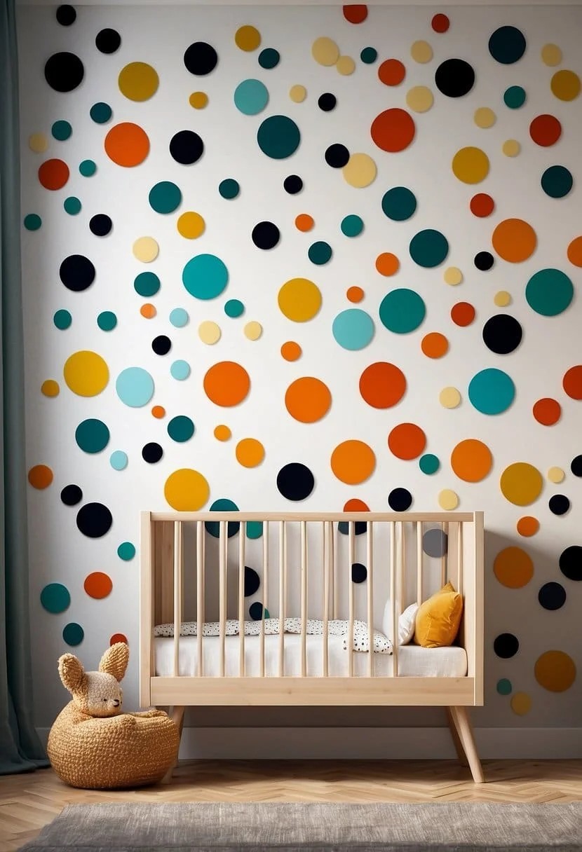 Playful Polka Dot Nursery Accent Wall