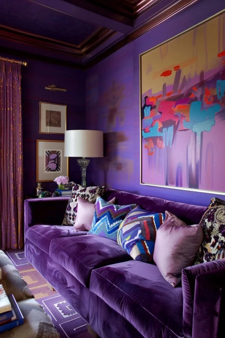 Purple Velvet Sofa