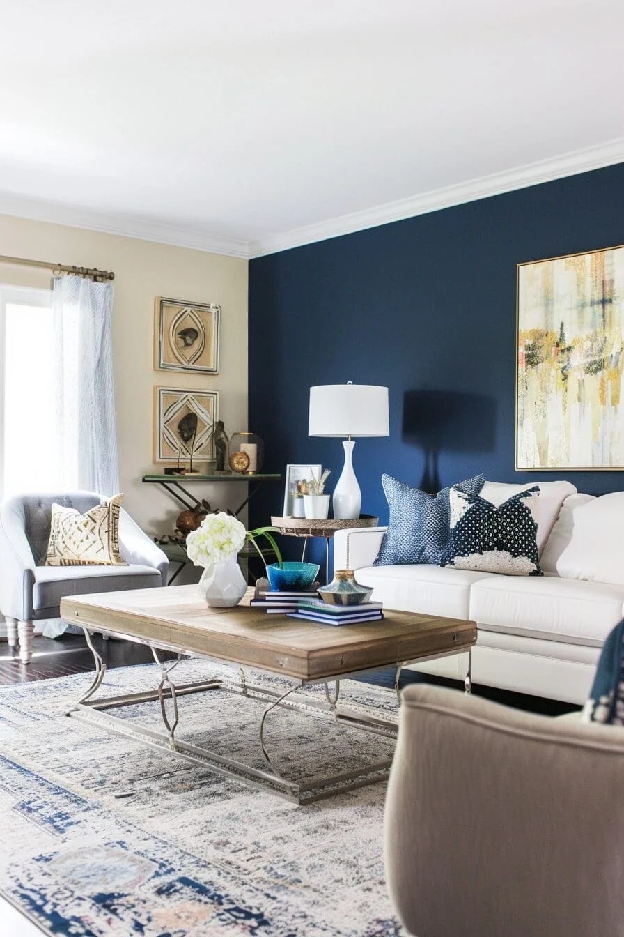 Navy Accent Wall