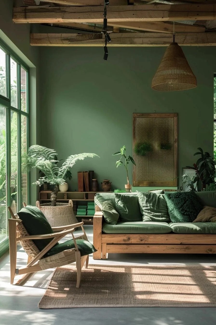 Green and Wood Furniture